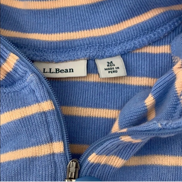 L.L. Bean French Sailor Blue Sweater with Soft Pink Stripes. EUC - Picture 6 of 10